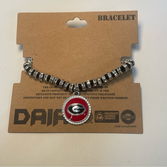 Silver and Red Collegiate Pendant Necklace - Picture 1 of 5
